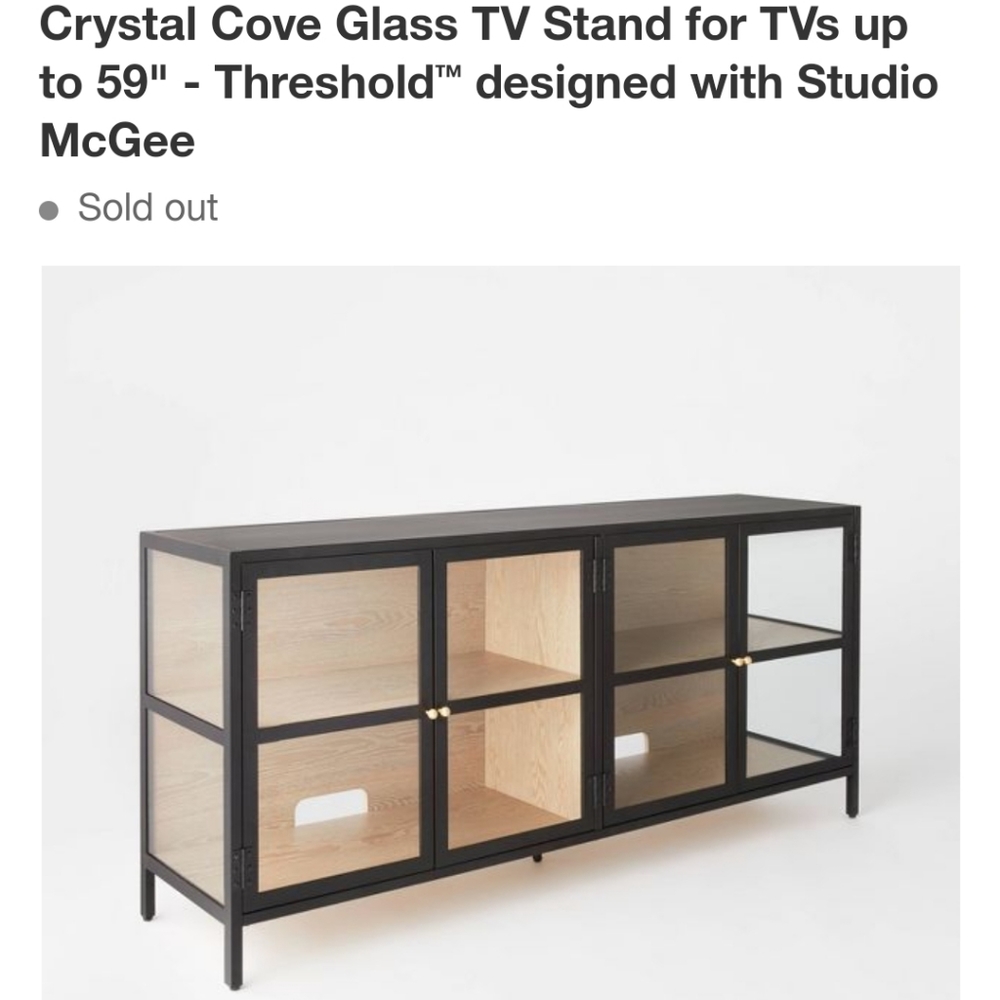 ISO: Crystal Cove Glass 60" TV Stand - Studio McGee